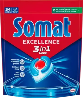 Таблетки для миття посуду Somat Excellence для посудомийних машин 34 шт