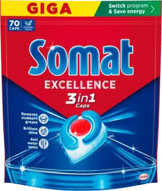 Таблетки для миття посуду Somat Excellence для посудомийних машин 70 шт