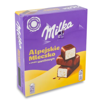 Цукерки Milka зі смаком ванілі глазуровані молочним шоколадом (330г)