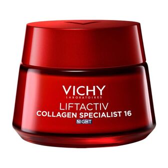 Нічний антивіковий крем Vichy Ліфтактив Колаген Спеціаліст 16 з ко-бондинг технологією для корекції 16 ознак старіння шкіри обличчя 50 мл