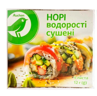 Норі Auchan для суші 12 г 4 листа (4823090138622)