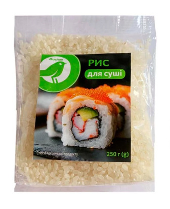 Рис Auchan для приготування суші 250 г (4823090138660)