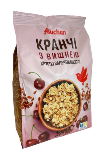 Кранчі Auchan з вишнею 350 г (4823090139247)