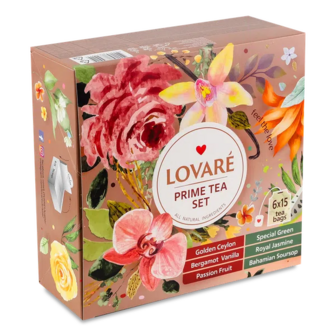 Набір чаю Lovare Prime tea set 6видів*15шт (157,5г)