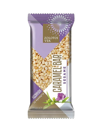 Козинак Золотий вік Caramel Bar із кунжуту 60 г (4820026707037)
