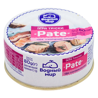 Паштет из икры трески Водний Світ Pate с копченым лососем, 80 г