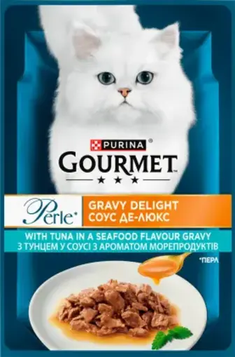Корм для котів Gourmet Perle Duo Соус Де Люкс з тунцем 85 г