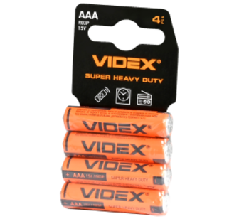 Батарейки Videx R03P/AAA 4pcs BLISTER сольові