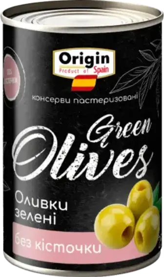 Оливки Origin зелені без кісточки 270 г