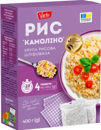 Рис шліфований Varto Камоліно 4х100 г