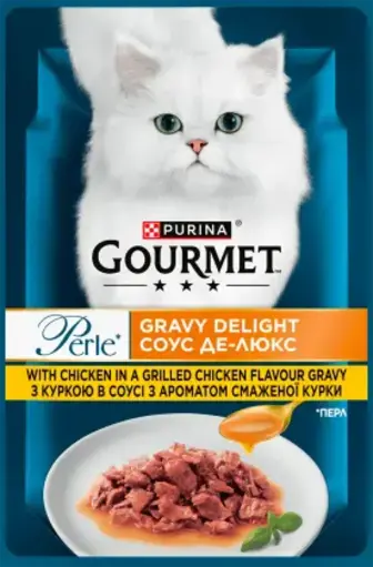 Корм для котів Gourmet Perle Duo Соус Де Люкс з куркою 85 г