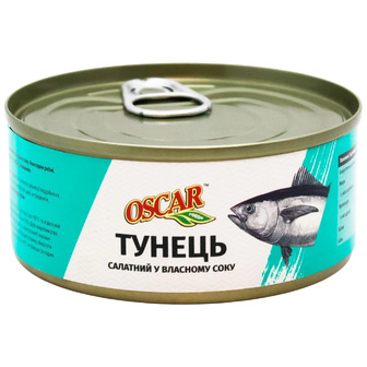 Тунець Oscar салатний у власному соку 140 г (8859022411149)