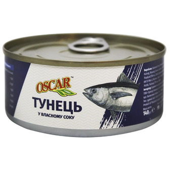 Тунець Oscar у власному соку 140 г (8859022411125)