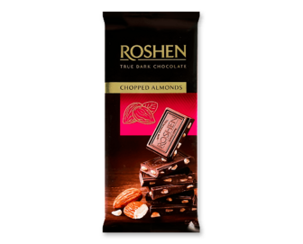 Шоколад чорний Roshen з підсоленим мигдалем (85г)