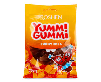 Цукерки Roshen Yummi Gummi Funny Cola желейні (70г)