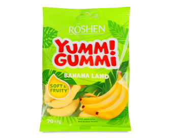 Цукерки Roshen Yummi Gummi Banana Land (70г)