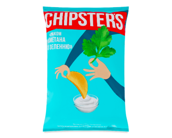 Чипси Chipster's картопляні зі смаком сметани з зеленню (100г)