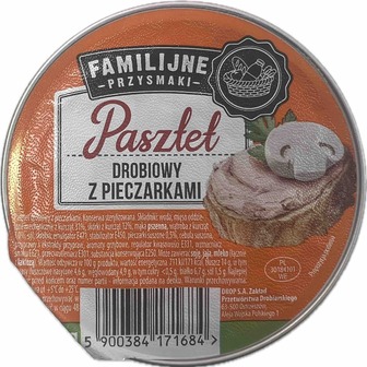 Паштет FAMILIJNE PRZYSMAKI Курячий з грибами з/б 130г