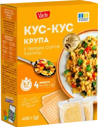 Крупа Кускус Varto з твердих сортів пшениці 4х100 г