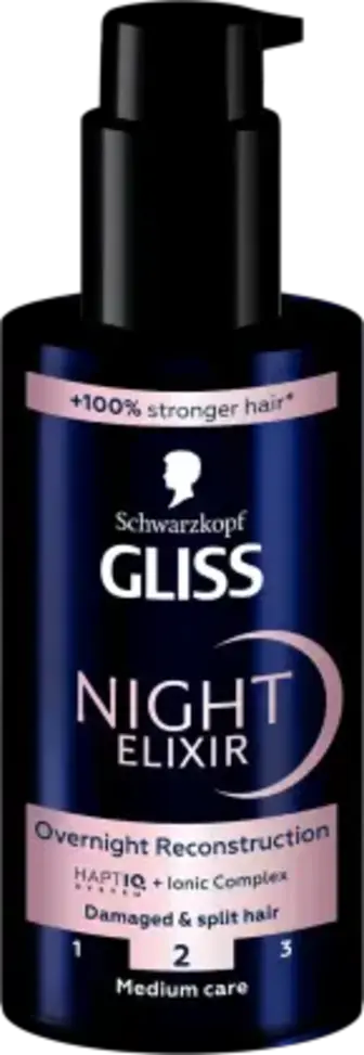 Еліксир для волосся Gliss Kur Night Elixir Overnight Reconstruction реконструюючий 100 мл