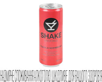 Напій слабоалкогольний Shake Cocktails Текіла Сомбреро з/б (250мл)