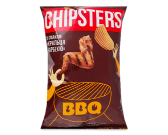 Чипси Chipster's хвилясті зі смаком крильця барбекю (95г)