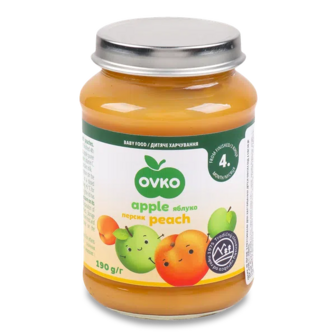 Пюре фруктове Novofruct OVKO яблуко-персик (190г)