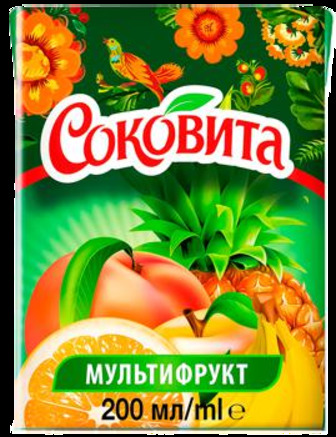 Напій Соковита Мультифрукт соковмісн 0,2л ТПАК