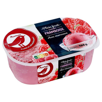 Морозиво Auchan Сорбет малина 668 г (3596710461660)