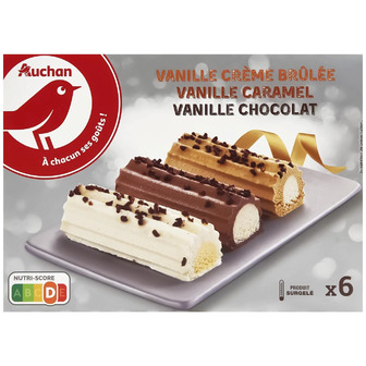Десерт Auchan ваніль-шоколад-крем-брюле 306 г 6 шт (3596710486847)
