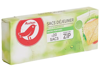 Пакети Auchan для бутербродів на застібці 20шт.