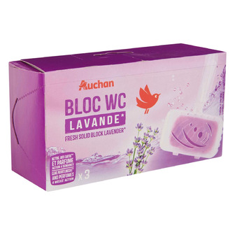 Блок туалетний Auchan lavanda Лаванда твердий 3 шт (3596710533428)