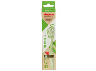 Зубна щітка Auchan Soft Sensitive змінна головка, ручка + 2 насадки (3596710514267)