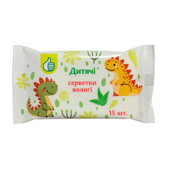 Серветки вологі Pouce Діно дитячі 15 шт (4823090136970)