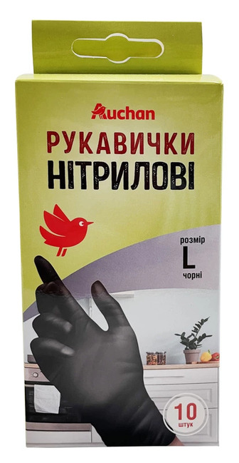 Рукавички господарські Ашан нітрилові L 10шт.