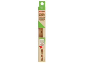 Зубна щітка Auchan Sensitive Soft Bamboo (3596710514304)