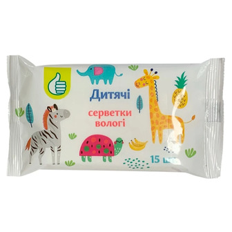 Серветки вологі Pouce Африка дитячі 15 шт (4823090136963)