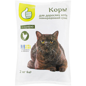 Корм сухий для дорослих котів Pouce з куркою 2 кг (4823090136345)