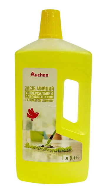 Засіб для миття підлоги та стін Auchan з ароматом лимону 1 л (4823090139223)