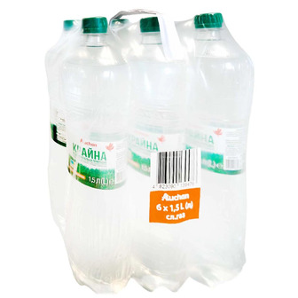 Вода мінеральна Auchan Крайна слабогазована 1.5 л 6 шт (4823090139476)