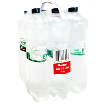 Вода мінеральна Auchan Крайна сильногазована 1.5 л 6 шт (4823090139469)