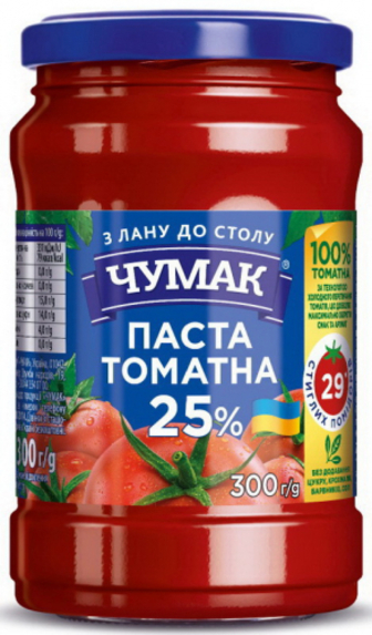 Томатна паста Чумак 25% СБ 300r