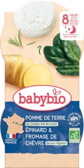Боул Babybio органічний з картоплею, шпинатом та козячим сиром 2х200 г