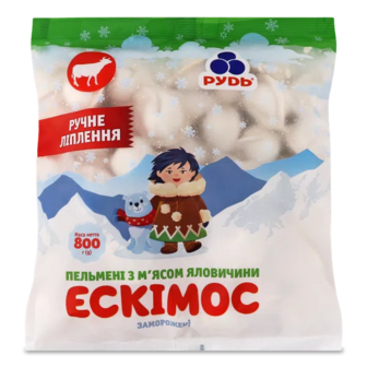 Пельмені Рудь Ескімос з м'ясом яловичини (800г)