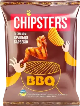 Чипси Chipster's Крильця барбекю картопляні хвилясті 95 г