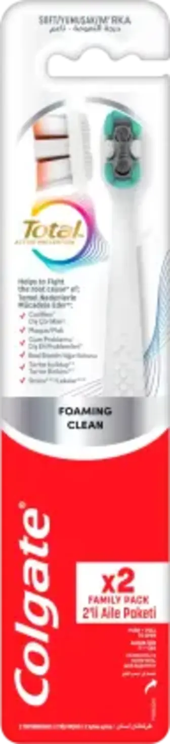 Зубна щітка Colgate Total Активний захист Пінне чищення 2 шт