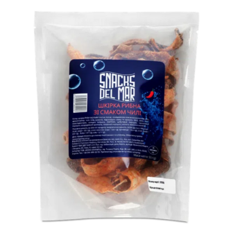Снеки Snacks Del Mar із шкіри риби пікантні (50г)