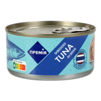 Тунець «Премія»® подрібнений стерилізований у розсолі (185г)