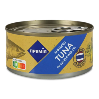 Тунець «Премія»® подрібнений стерилізований в олії (185г)