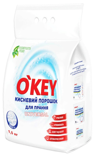 Пральний порошок O'Key Universal кисневий 1.5 кг (4820049384406)